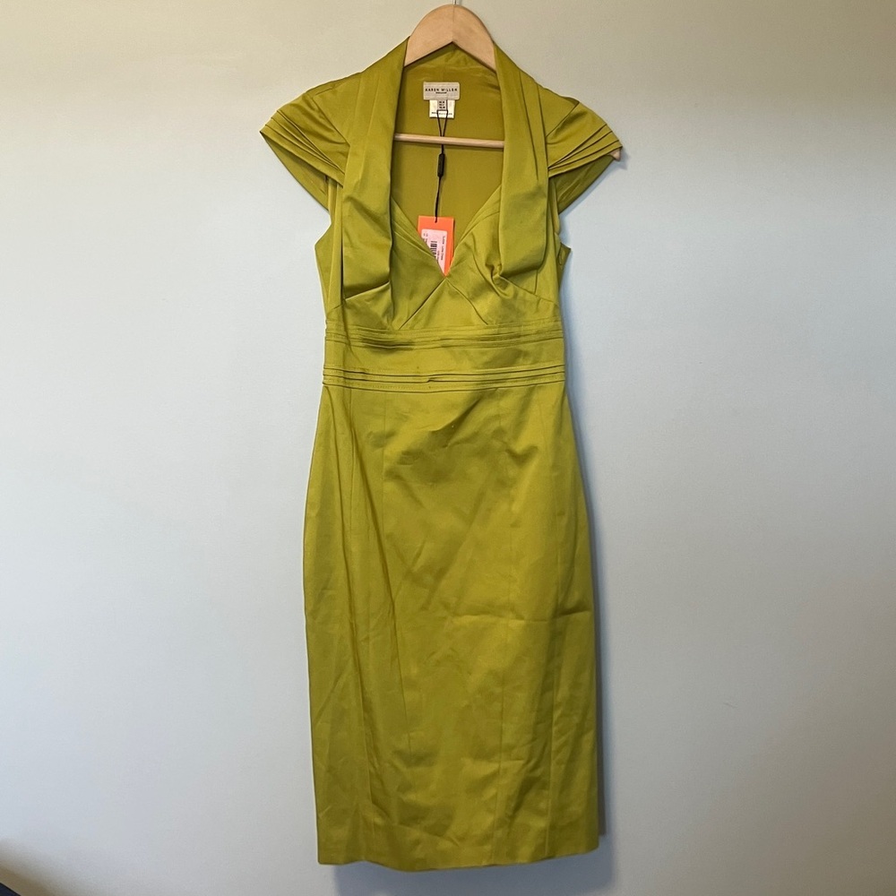 NWT Karen Millen Lime Galaxy Pencil Bodycon Dress
